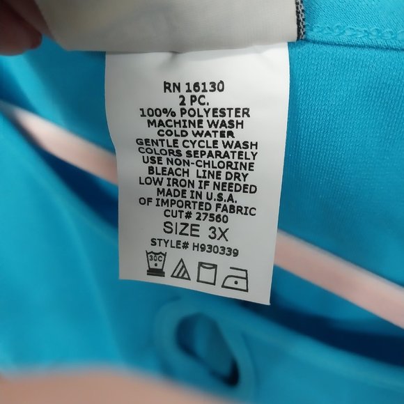 2966 Size 3X Anthony 2 Piece Teal Green Knit NWT - Picture 6 of 10